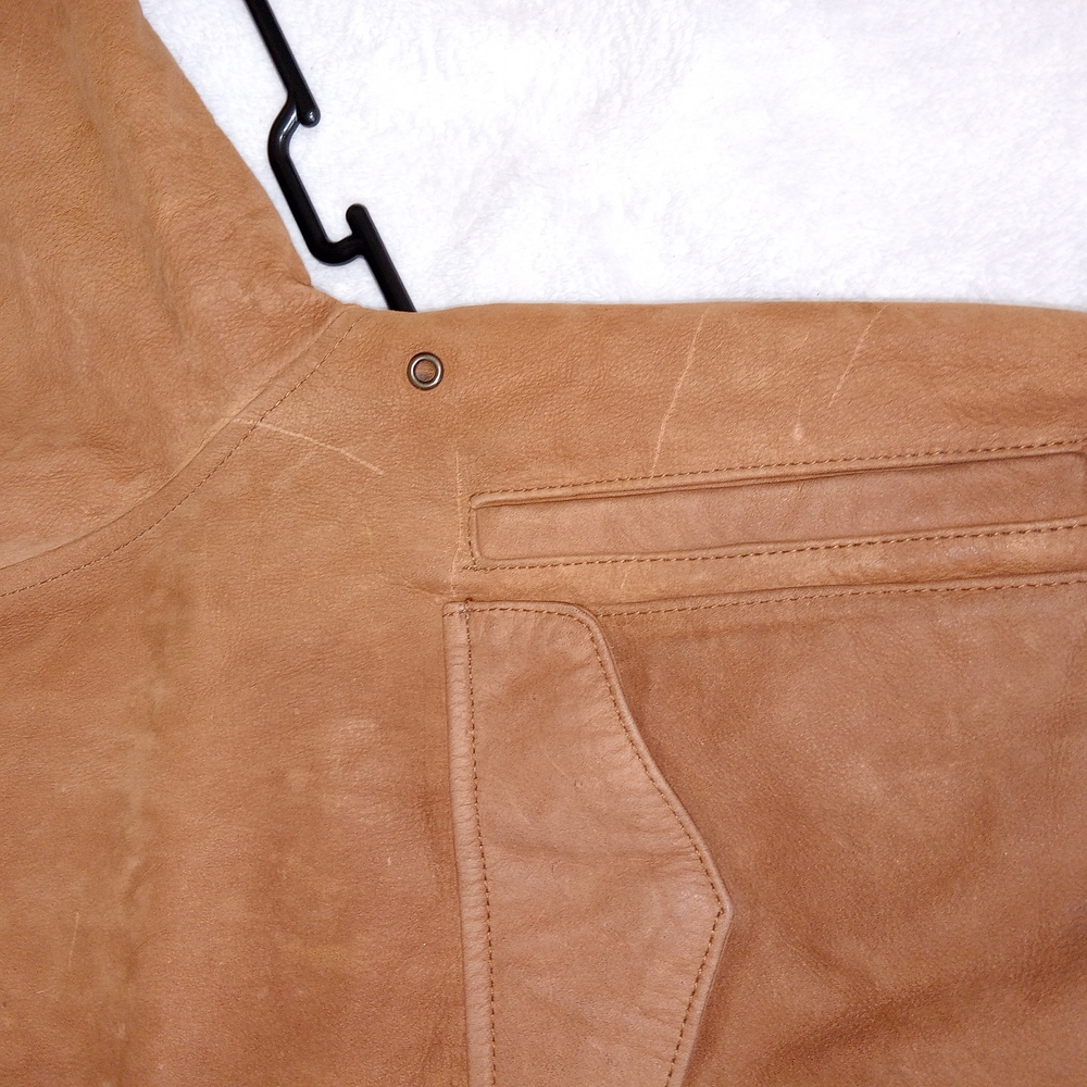 Vintage Hunt Club  Genuine Leather Bomber Jacket Mens Medium Chore Work Coat - Picture 14 of 16